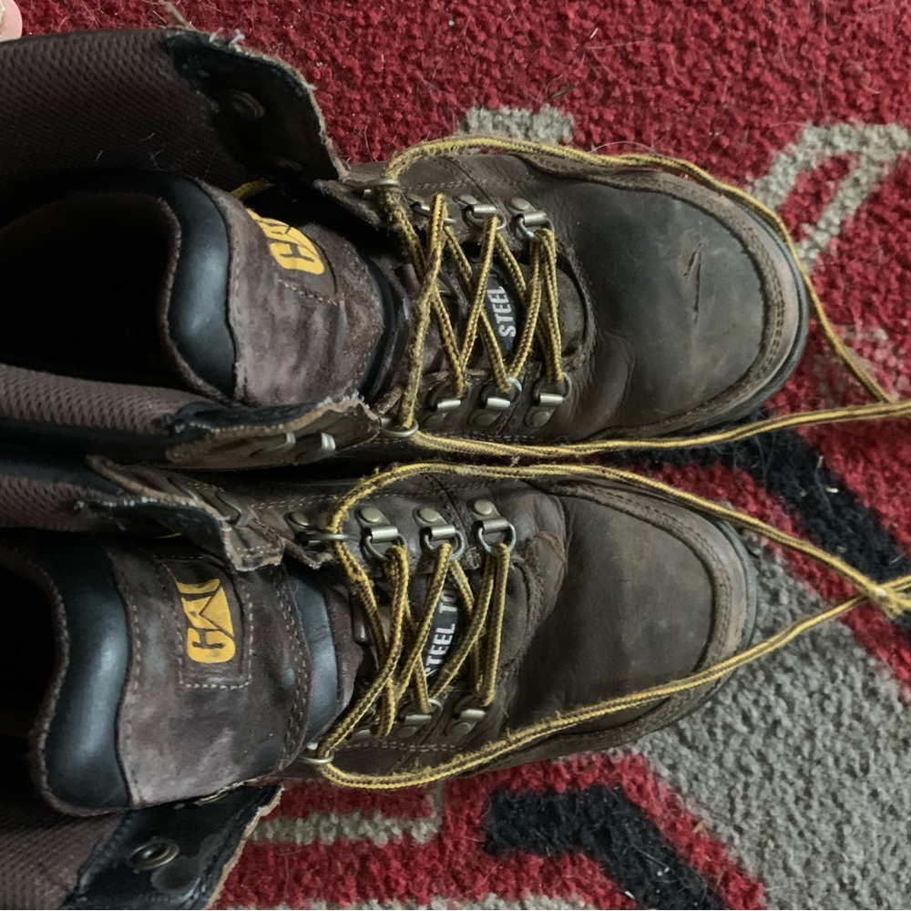 Men caterpillar steel toe boots